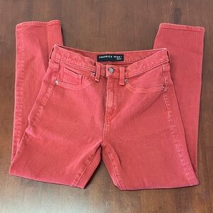 Veronica Beard Kate Crop Jeans Size 25 Red Burnt Fall